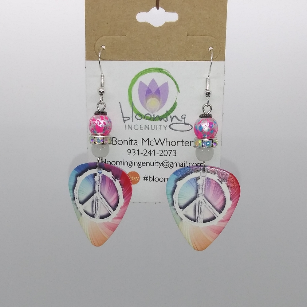 Guitar Pick Dangle Earrings